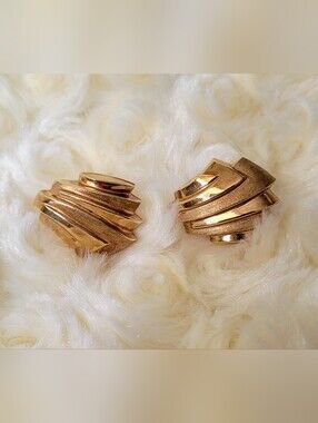 Uno Aerre 14k Yellow Brushed & Polished Gold Post Earrings